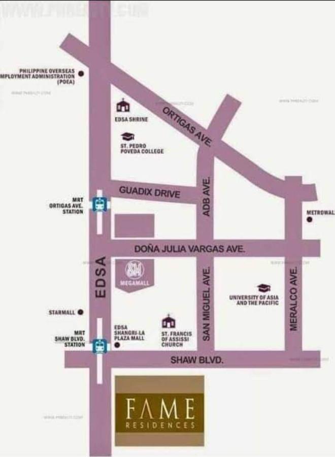 Penthouse Studio At Fame Residence 41St Floor, Shangrila-Megamall 马尼拉 外观 照片